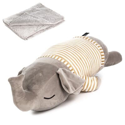 Stuffed elephant with 160x110 blanket.