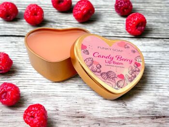 Baume à lèvres Candy Berry, 100 % fait main et naturel, 1 boîte de 20 g 1