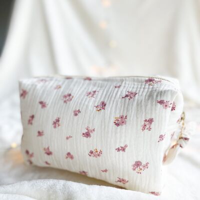 TOILETRIES BAG DOUBLE GAUZE ROSA