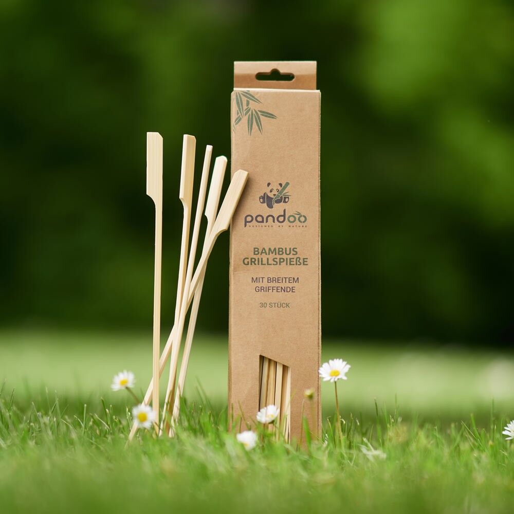 Palillos para asar con mangos anchos de bambú | 20 x 30 piezas