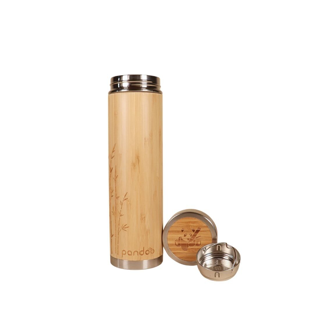 Bambus Thermobecher inklusive Teesieb | 480 ml | 8 Stück