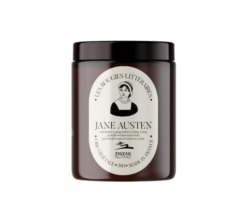 BOUGIE EN POT D'APOTHICAIRE JANE AUSTEN MADE IN FRANCE  COLLECTION LES BOUGIES LITTÉRAIRES