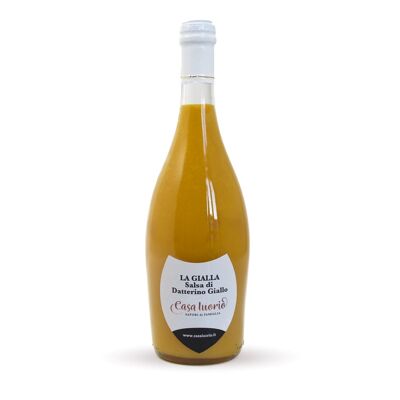 La Giallo - Gelbe Datterino-Sauce in Champagnerflasche