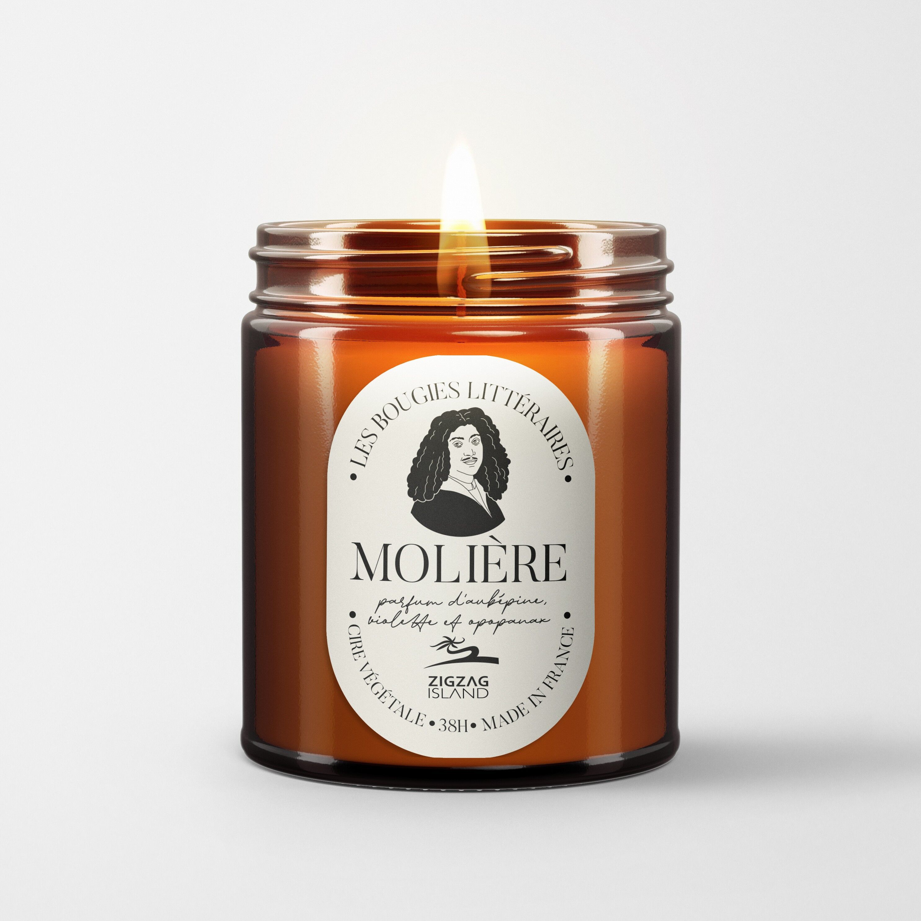 MOLIÈRE APOTHECARY JAR CANDLE MADE IN FRANCE LITERARY CANDLES COLLECTION