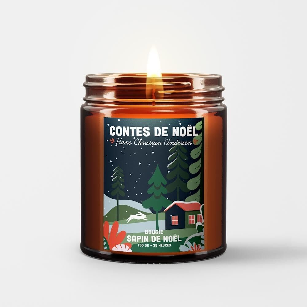 CANDELA IN VASO DA APOTHECARY RACCONTI DI NATALE LE SPIN CHRISTIAN ANDERSEN MADE IN FRANCE COLLEZIONE LETTERARIA