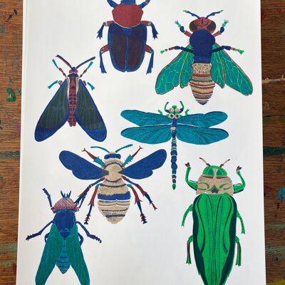 Insect  A3 Risograph Print