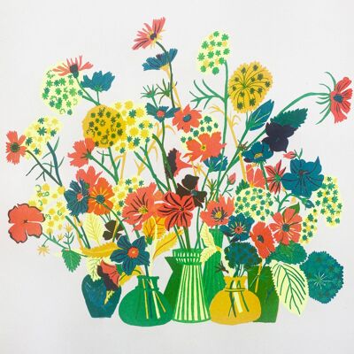 Vase of Flowers Riso Print