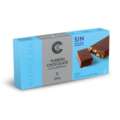 Turrón Chocolate con almendras Sin azúcar