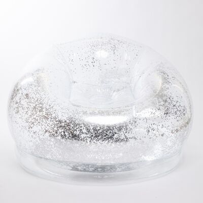 Inflatable Armchair With Silver Glitter 110 x 96 cm