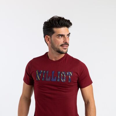 T-shirt Williot in maglia bordeaux.