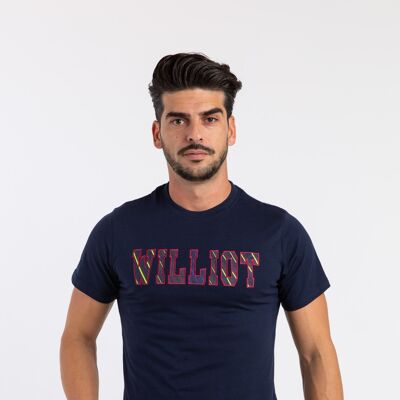 T-shirt blu navy in tessuto Williot.