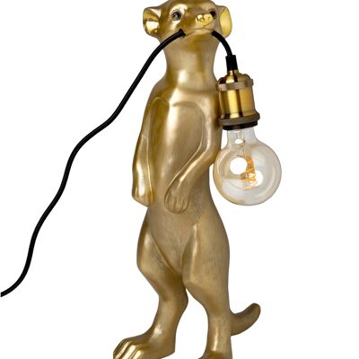 meercat lamp polyrasin in gold 24x16x48