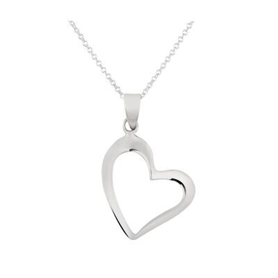 Joli collier coeur en argent