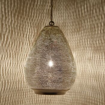 Lampe orientale Muscat D22 | lampe en laiton argenté véritable | Suspension bohème de style marocain 6