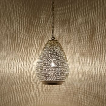 Lampe orientale Muscat D22 | lampe en laiton argenté véritable | Suspension bohème de style marocain 7