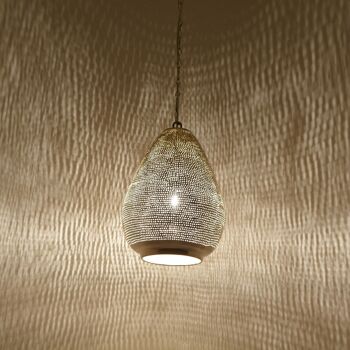Lampe orientale Muscat D22 | lampe en laiton argenté véritable | Suspension bohème de style marocain 8