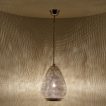 Lampe orientale Muscat D22 | lampe en laiton argenté véritable | Suspension bohème de style marocain 9