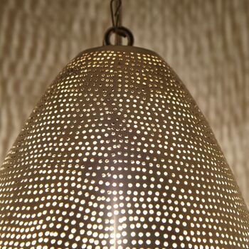 Lampe orientale Muscat D22 | lampe en laiton argenté véritable | Suspension bohème de style marocain 10