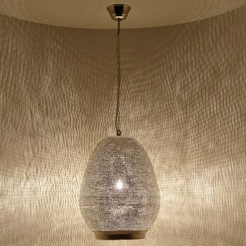 Plafonnier Orient Muscat D36 | lampe en laiton argenté véritable | Suspension bohème de style marocain 6