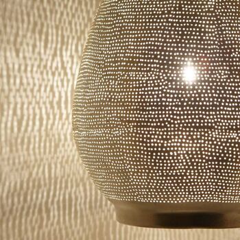 Plafonnier Orient Muscat D36 | lampe en laiton argenté véritable | Suspension bohème de style marocain 8