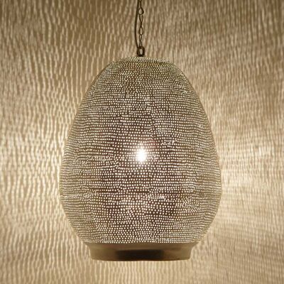 Orient Deckenleuchte Maskat D36 | echt versilberte Messinglampe | marokkanischer Stil Boho Hängeleuchte