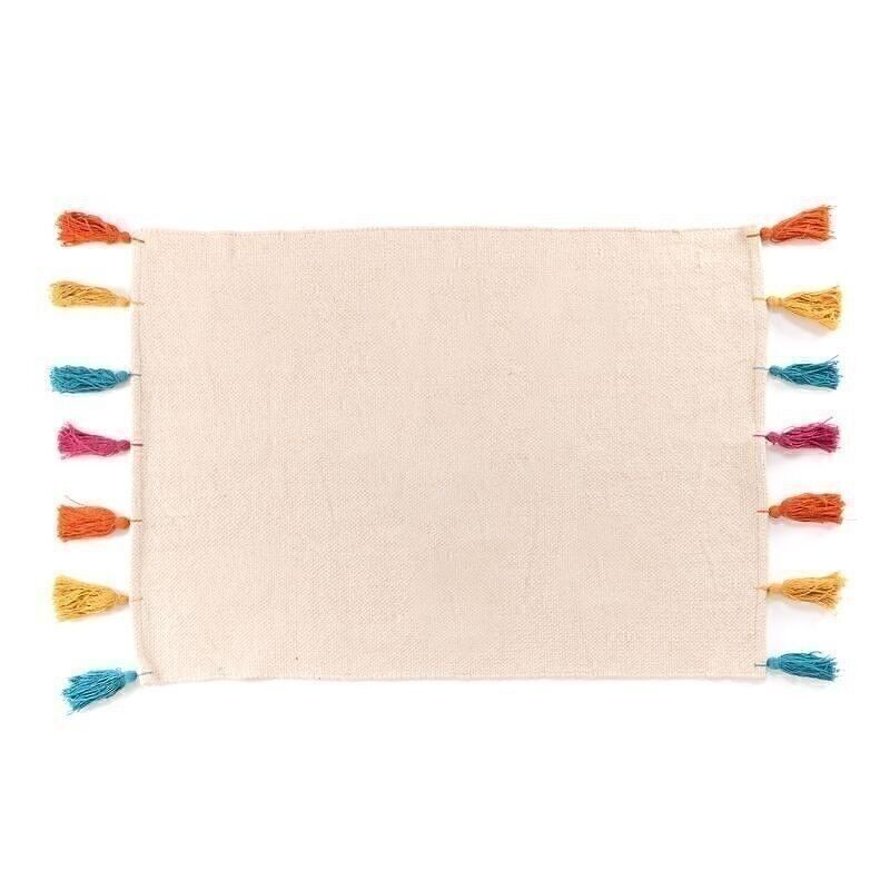 ALFOMBRA 60X90 POMPONES MULTICOLOR HH30511593