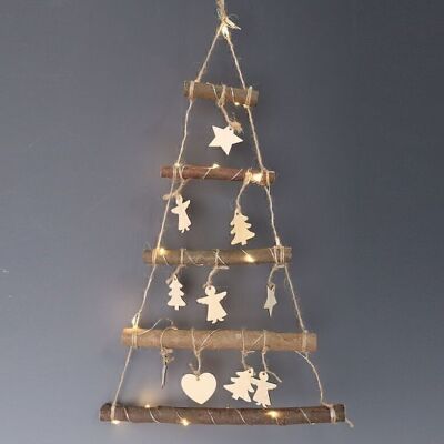 ARBOL DE MADERA CON LUZ PARA COLGAR HH3046398