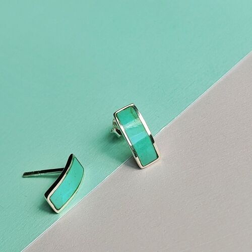 Silver and Turquoise Stud Earrings