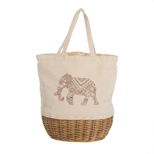 BOLSO BASE DE MIMBRE ELEFANTE HH292314