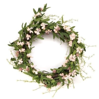 CORONA DE FLOR ATIFICIO 32CM ROSA HH30511494
