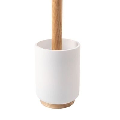 ESCOBILLERO BICOLORE BLANCO/MADERA HH305217