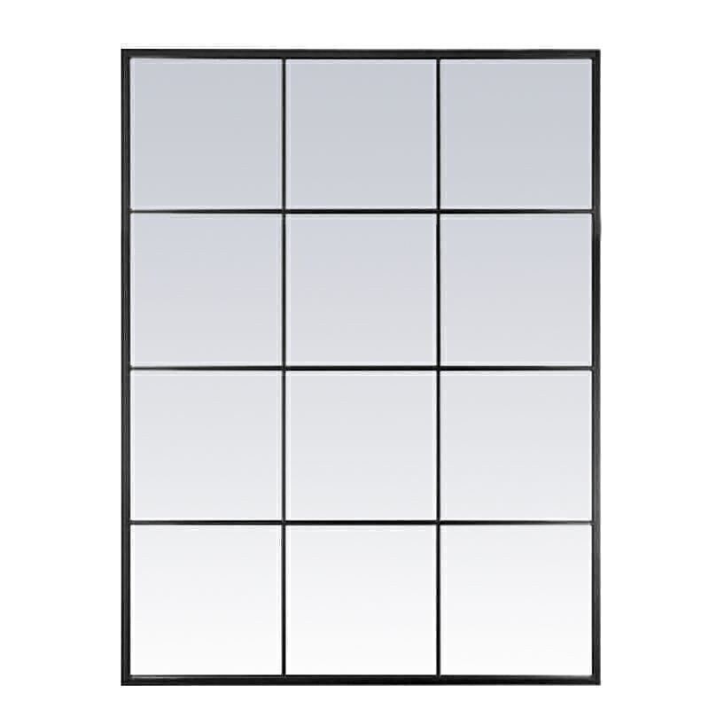 ESPEJO PARED 90X120CM FORMA VENTANA NEGRO HH294746