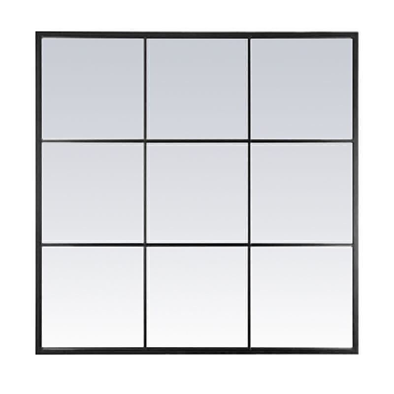 ESPEJO PARED 90X90CM FORMA VENTANA NEGRO HH294745