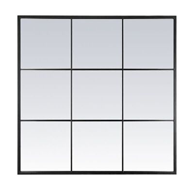 ESPEJO PARED 90X90CM FORMA VENTANA NEGRO HH294745