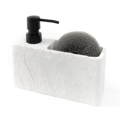 DISPENSADOR JABÓN CON ESTROPAJO PIZARRA BLANCO HH2684324