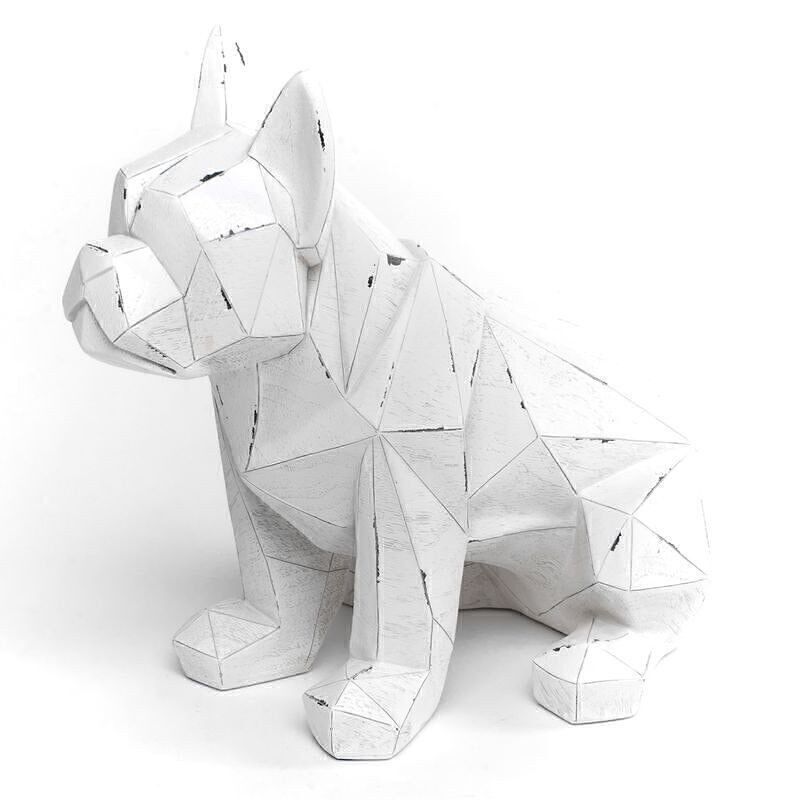 FIGURA BULLDOG ORIGAMI BLANCO HH301740