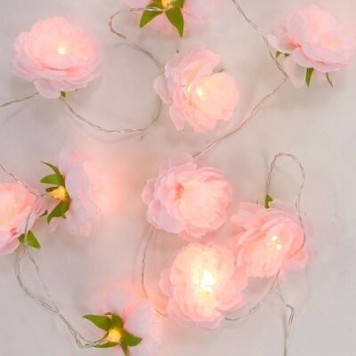 SAN VALENTÍN GUIRNALDA 165CM 10 LED FLORES ROSA 2XAA HH3051798