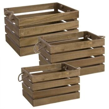 JGO. 3 CAJAS MADERA NATUREL HH268988