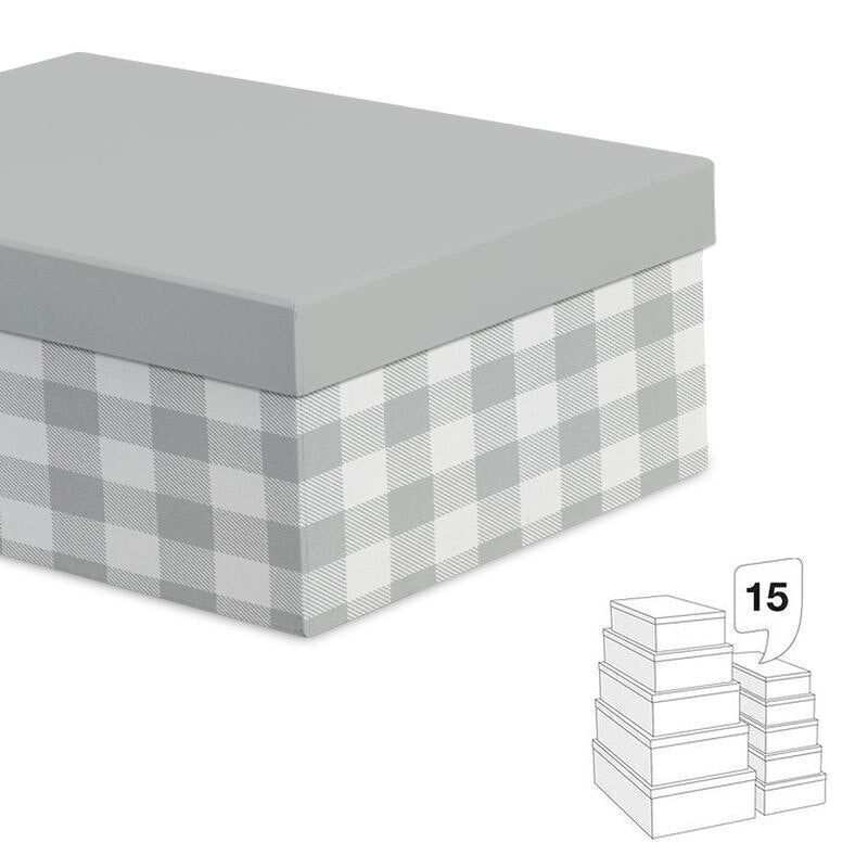 JUEGO 15 CAJAS VICHY GRIS HH2847358