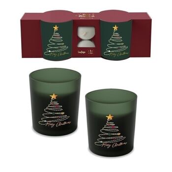 JUEGO 2 CANDELES CON 2 VELAS DE TE NAVIDAD HH305820