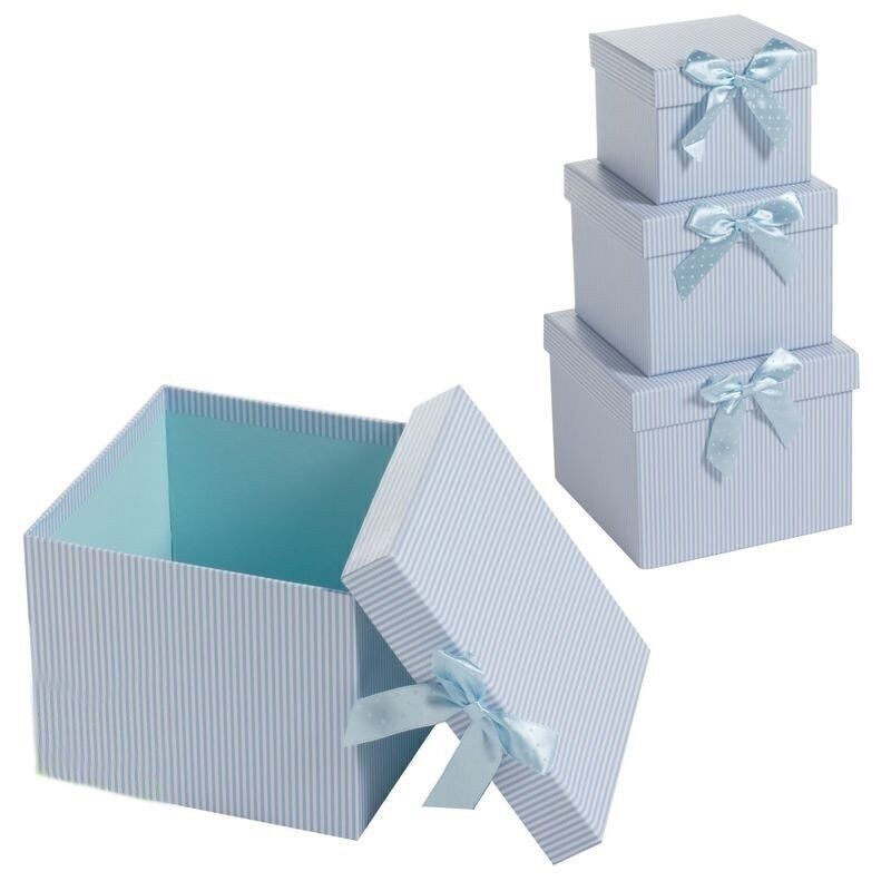 JUEGO 3 CAJAS CUAD. AZUL RAYAS HH2131957