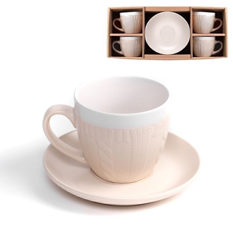 JUEGO CAFÉ 4 SERV. 250ML LANA NATUREL HH290017