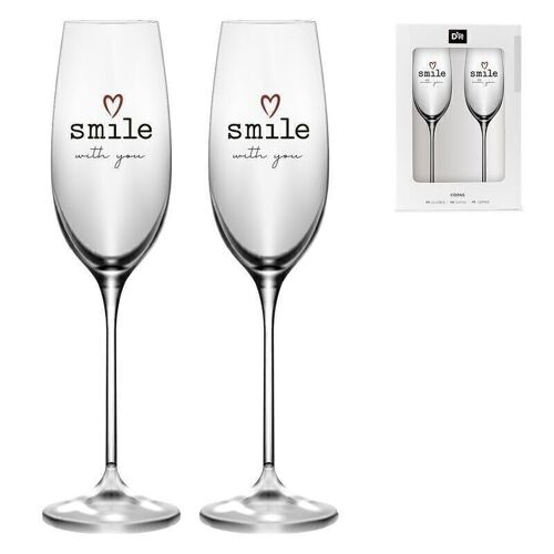 JUEGO DE 2 COPAS 185ML BRINDIS SMILE WITH LOVE HH304315