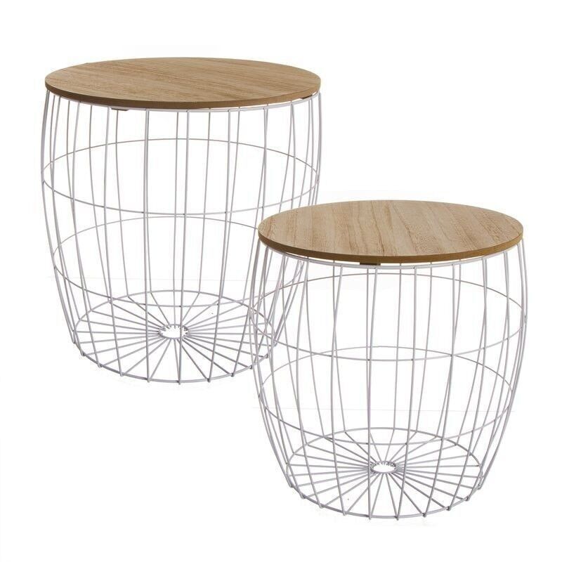 2-TISCH-SPIELZEUG AUS METALL UND HÖLZERN, WEISS HH22212595