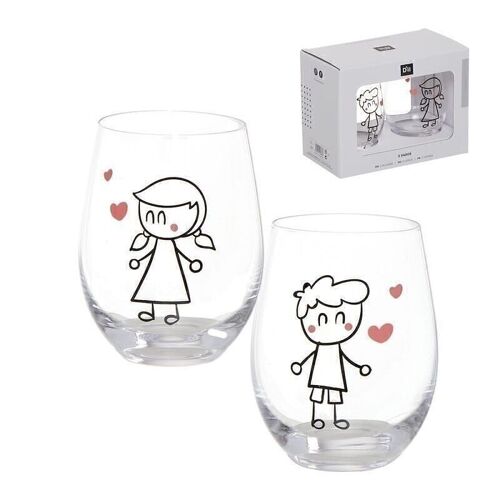 JUEGO DE 2 VASOS AMOR HH304309