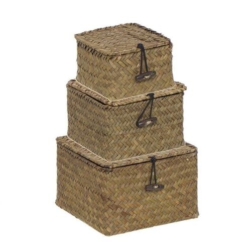 JUEGO DE 3 CAJAS CUAD. NATURAL HH269478