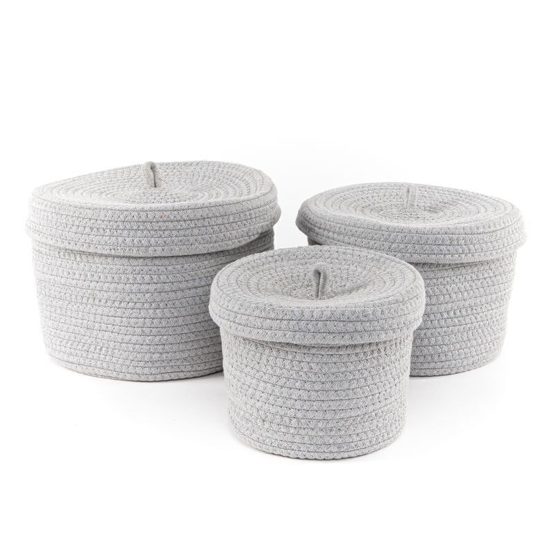 3-KORB-SPIEL MIT GRAUEM ALGODON-BODEN HH287373