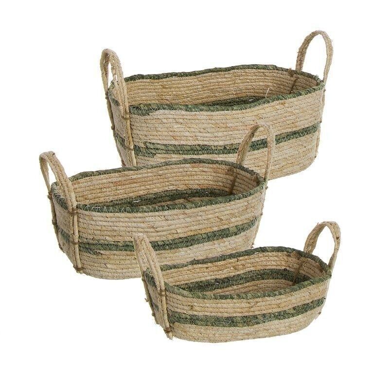 3-teiliges Set mit grünen Streifen, HH301302