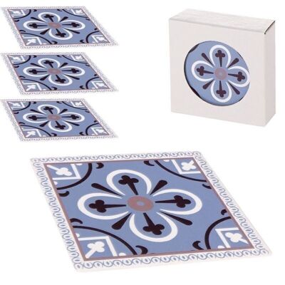 JUEGO DE 4 POSAVASOS CERAMICA HIDRAULICO HH305450