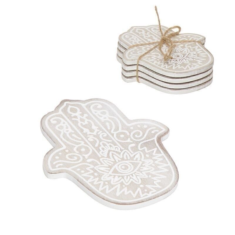 JUEGO DE 4 POSAVASOS FORMA MANO DE FATIMA HH2182911